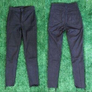 H&M Charcoal Gray High Waisted Jeans Raw Hem Size 4